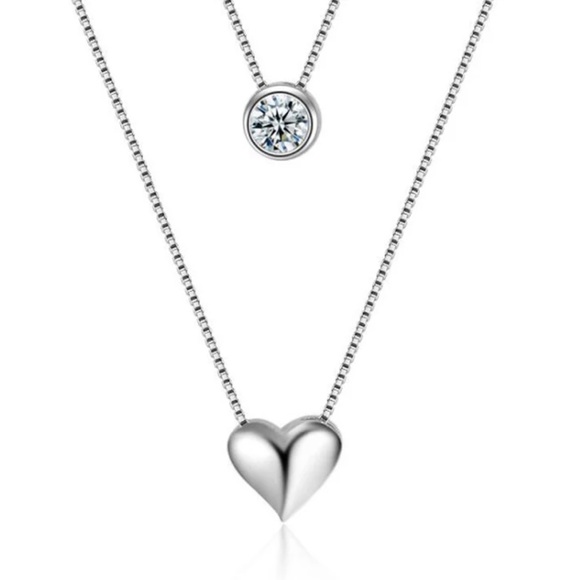 🔥Insta double layer chain heart pendant necklace - Picture 4 of 7